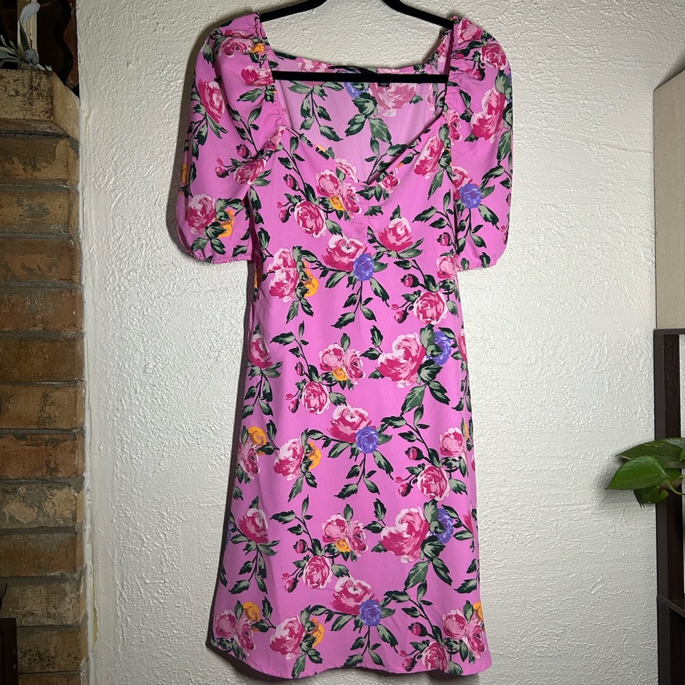 Vero Moda Pink Floral Midi Dress
